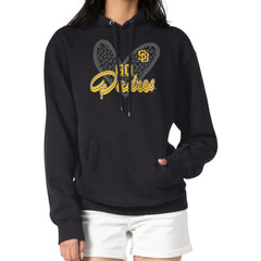 San Diego Padres G-III 4Her by Carl Banks Women's Leopard Heart Pullover Hoodie Black