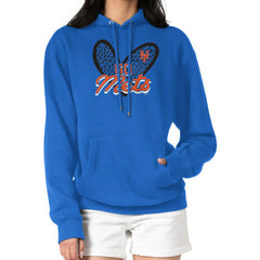New York Mets G-III 4Her by Carl Banks Women's Leopard Heart Pullover Hoodie Royal