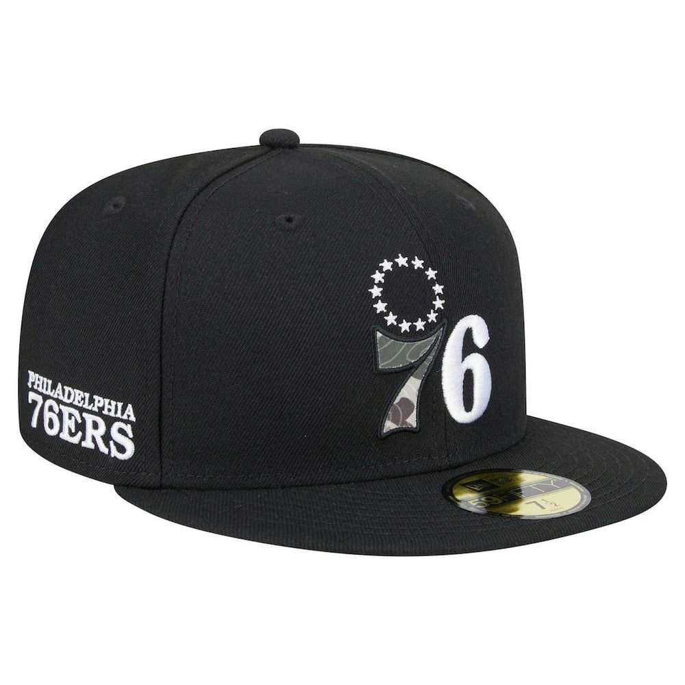 Philadelphia 76ers Camo Print UV 59FIFTY Fitted Hat - Black cheap