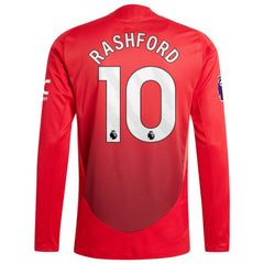 Marcus Rashford Manchester United 2024/25 Home Long Sleeve Player Jersey Discount - Red