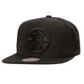 Boston Bruins Mitchell & Ness Soul Strike Pearl Tonal Snapback Hat - Black Hats