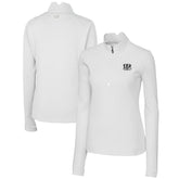 Cincinnati Bengals Cutter & Buck Women's Traverse Stretch DryTec Quarter-Zip Top - White discount