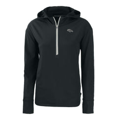 Denver Broncos Cutter & Buck Women's Daybreak Eco Recycled Half-Zip Hoodie - Black on sale