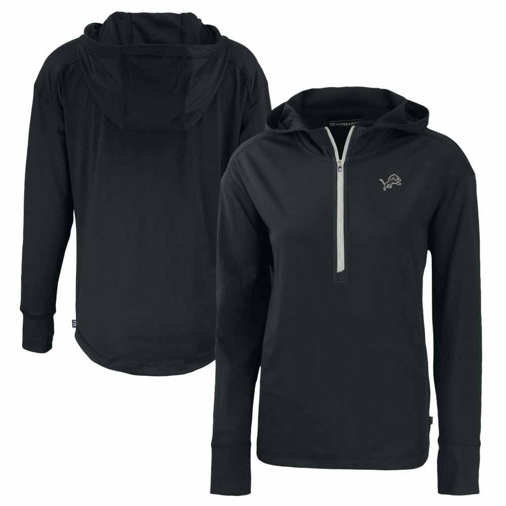 Detroit Lions Cutter & Buck Women's Daybreak Eco Recycled Half-Zip Hoodie - Black discount