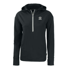 Green Bay Packers Cutter & Buck Women's Daybreak Eco Recycled Half-Zip Hoodie - Black discount