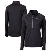 Denver Broncos Cutter & Buck Women's Adapt Eco Knit Stretch Recycled Raglan Half-Zip Top - Black online