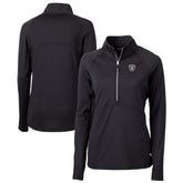 Las Vegas Raiders Cutter & Buck Women's Adapt Eco Knit Stretch Recycled Half-Zip Pullover Top - Black cheap
