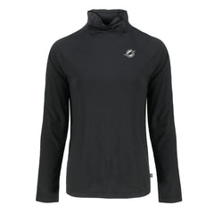 Miami Dolphins Cutter & Buck Women's Coastline Epic Comfort Eco Recycled Funnel Neck Pullover Sweatshirt - Black for sale