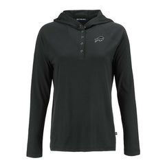 Buffalo Bills Cutter & Buck Women's Coastline Epic Comfort Eco Recycled Long Sleeve Hoodie T-Shirt - Black online