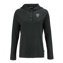 Chicago Bears Cutter & Buck Women's Coastline Epic Comfort Eco Recycled Long Sleeve Hoodie T-Shirt - Black for sale