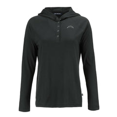 Los Angeles Chargers Cutter & Buck Women's Coastline Epic Comfort Eco Recycled Long Sleeve Hoodie T-Shirt - Black outlet