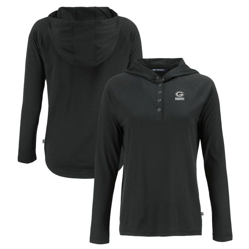 Green Bay Packers Cutter & Buck Women's Coastline Epic Comfort Eco Recycled Long Sleeve Hoodie T-Shirt - Black outlet