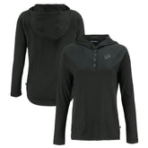 Detroit Lions Cutter & Buck Women's Coastline Epic Comfort Eco Recycled Long Sleeve Hoodie T-Shirt - Black cheap