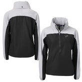 Detroit Lions Cutter & Buck Women's Charter Eco Recycled Half-Zip Hoodie Anorak Jacket - Black/Gray outlet