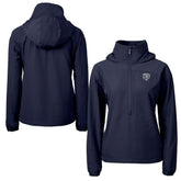 Chicago Bears Cutter & Buck Women's Charter Eco Recycled Half-Zip Hoodie Anorak Jacket - Navy online