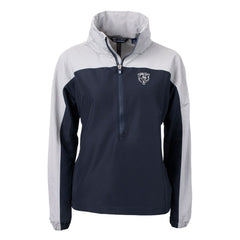 Chicago Bears Cutter & Buck Women's Charter Eco Recycled Half-Zip Hoodie Anorak Jacket - Navy/Gray on sale