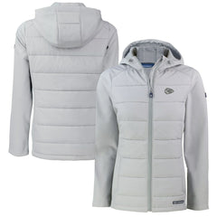Kansas City Chiefs Cutter & Buck Women's Evoke Hybrid Eco Softshell Recycled Full-Zip Hoodie Jacket - Gray discount
