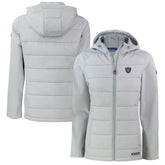 Las Vegas Raiders Cutter & Buck Women's Evoke Hybrid Eco Softshell Recycled Full-Zip Hoodie Jacket - Gray on sale