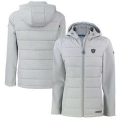 Las Vegas Raiders Cutter & Buck Women's Evoke Hybrid Eco Softshell Recycled Full-Zip Hoodie Jacket - Gray on sale
