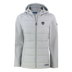 Las Vegas Raiders Cutter & Buck Women's Evoke Hybrid Eco Softshell Recycled Full-Zip Hoodie Jacket - Gray on sale