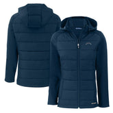 Los Angeles Chargers Cutter & Buck Women's Evoke Hybrid Eco Softshell Recycled Full-Zip Hoodie Jacket - Navy online