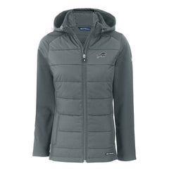 Buffalo Bills Cutter & Buck Women's Evoke Hybrid Eco Softshell Recycled Full-Zip Hoodie Jacket - Dark Gray online