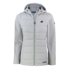 Carolina Panthers Cutter & Buck Women's Evoke Hybrid Eco Softshell Recycled Full-Zip Hoodie Jacket - Gray cheap