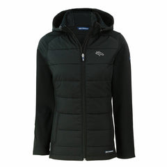 Denver Broncos Cutter & Buck Women's Evoke Hybrid Eco Softshell Recycled Full-Zip Hoodie Jacket - Black for sale