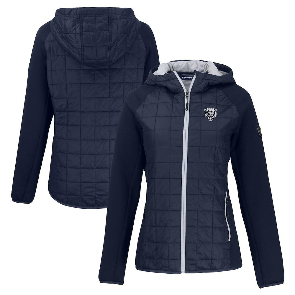 Chicago Bears Cutter & Buck Women's Rainier PrimaLoft Eco Hybrid Full-Zip Hoodie Jacket - Navy sale
