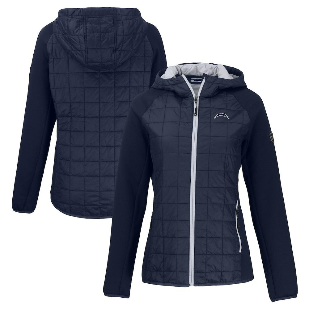Los Angeles Chargers Cutter & Buck Women's Rainier PrimaLoft Eco Hybrid Full-Zip Hoodie Jacket - Navy discount
