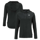 Washington Commanders Cutter & Buck Women's Coastline Epic Comfort Eco Recycled Long Sleeve Hoodie T-Shirt - Black online