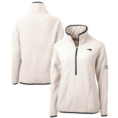 New England Patriots Cutter & Buck Women's Cascade Eco Sherpa Fleece Half-Zip Jacket - Oatmeal cheap