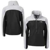 Seattle Seahawks Cutter & Buck Women's Charter Eco Recycled Half-Zip Hoodie Anorak Jacket - Black/Gray discount