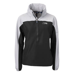 Seattle Seahawks Cutter & Buck Women's Charter Eco Recycled Half-Zip Hoodie Anorak Jacket - Black/Gray discount