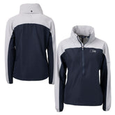 Seattle Seahawks Cutter & Buck Women's Charter Eco Recycled Half-Zip Hoodie Anorak Jacket - College Navy discount