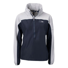 Seattle Seahawks Cutter & Buck Women's Charter Eco Recycled Half-Zip Hoodie Anorak Jacket - College Navy discount