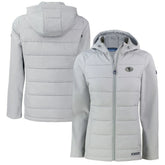 San Francisco 49ers Cutter & Buck Women's Evoke Hybrid Eco Softshell Recycled Full-Zip Hoodie Jacket - Gray online