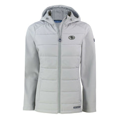 San Francisco 49ers Cutter & Buck Women's Evoke Hybrid Eco Softshell Recycled Full-Zip Hoodie Jacket - Gray online