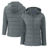 Philadelphia Eagles Cutter & Buck Women's Evoke Hybrid Eco Softshell Recycled Full-Zip Hoodie Jacket - Dark Gray outlet