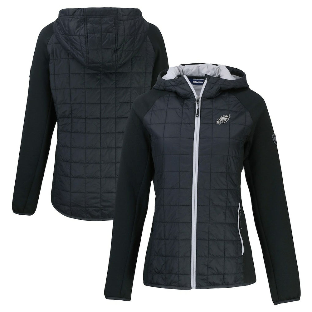 Philadelphia Eagles Cutter & Buck Women's Rainier PrimaLoft Eco Hybrid Full-Zip Hoodie Jacket - Black outlet