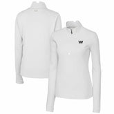 Washington Commanders Cutter & Buck Women's Traverse Stretch DryTec Quarter-Zip Top - White for sale