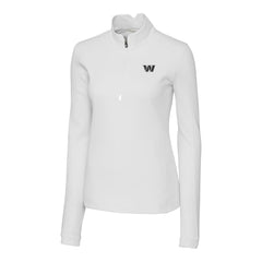 Washington Commanders Cutter & Buck Women's Traverse Stretch DryTec Quarter-Zip Top - White for sale