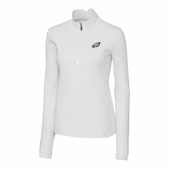 Philadelphia Eagles Cutter & Buck Women's Traverse Stretch DryTec Quarter-Zip Top - White cheap