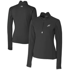 Philadelphia Eagles Cutter & Buck Women's Traverse Stretch DryTec Quarter-Zip Top - Black online