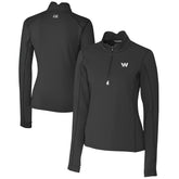 Washington Commanders Cutter & Buck Women's Traverse Stretch DryTec Quarter-Zip Top - Black for sale
