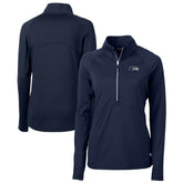 Seattle Seahawks Cutter & Buck Women's Adapt Eco Knit Stretch Recycled Raglan Half-Zip Top - College Navy online