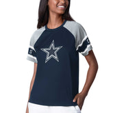 Dallas Cowboys Starter Women's 1st Rounder Color Block Raglan Top - Navy discount