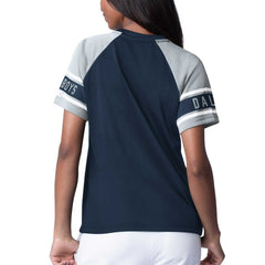 Dallas Cowboys Starter Women's 1st Rounder Color Block Raglan Top - Navy discount