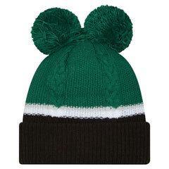 New York Jets New Era Women's Double Bubble Cuffed Knit Hat with Poms - Green cheap
