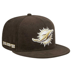 Miami Dolphins New Era Choco Cord 59FIFTY Fitted Hat - Brown discount